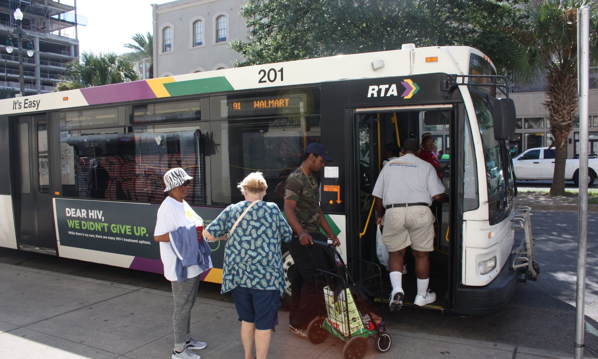 Riders Boarding an RTA Bus